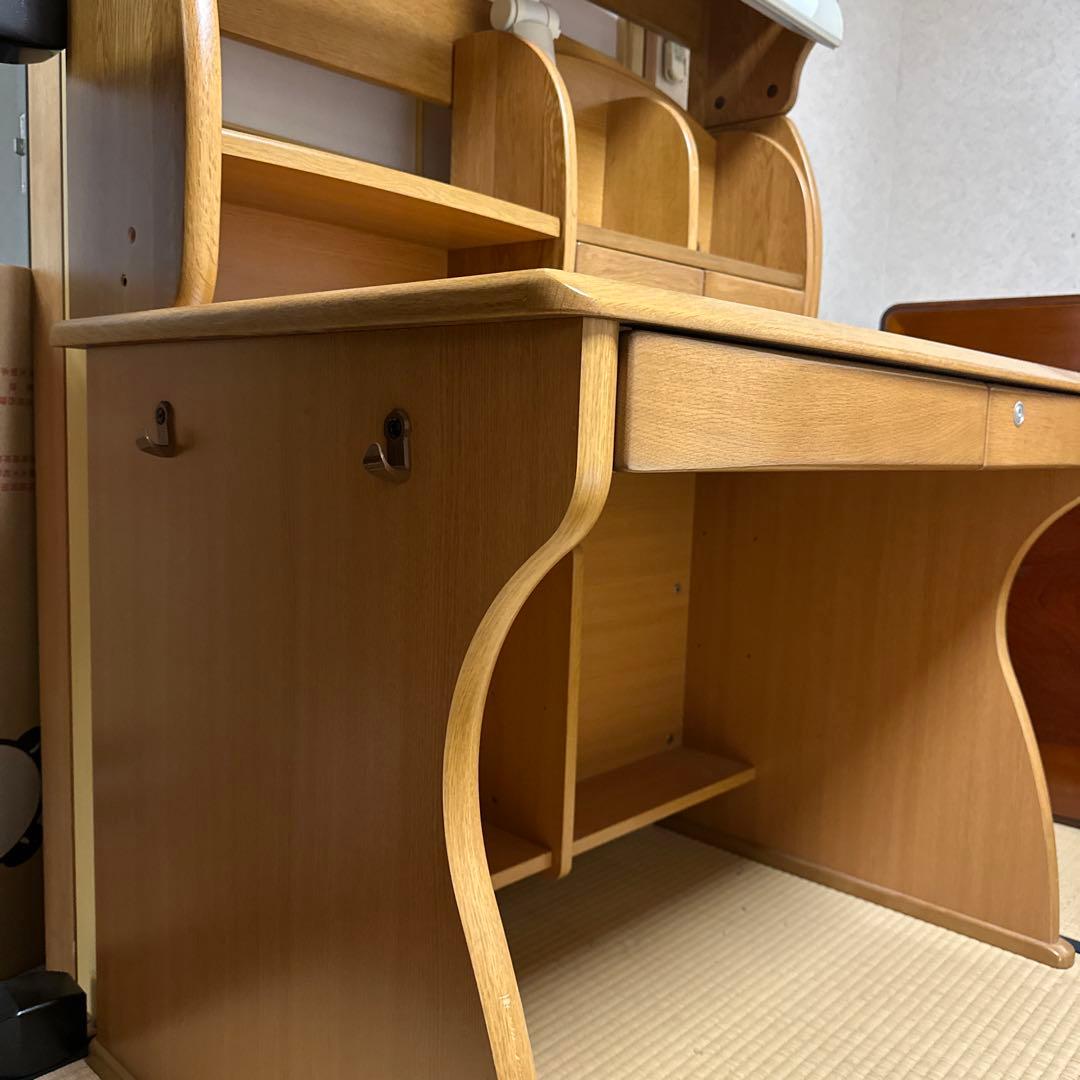 木製 学習机 収納スペース豊富