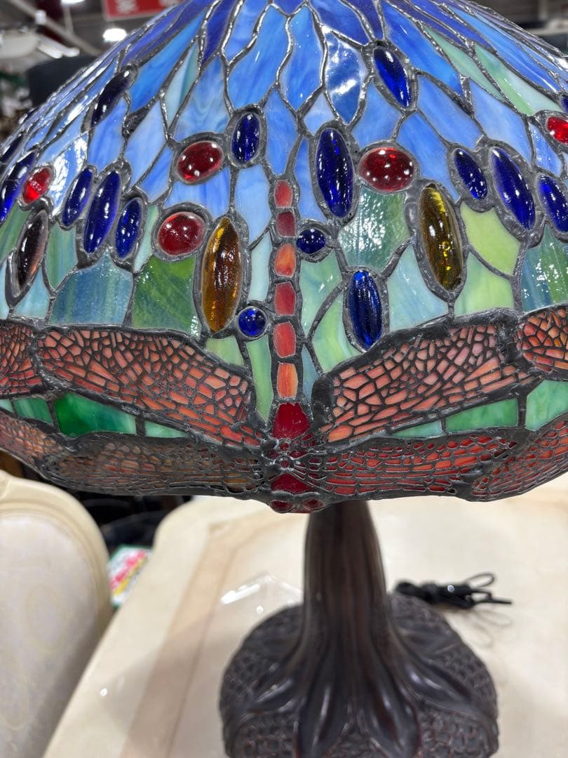 T91 ステンドグラスランプ 3灯 とんぼ