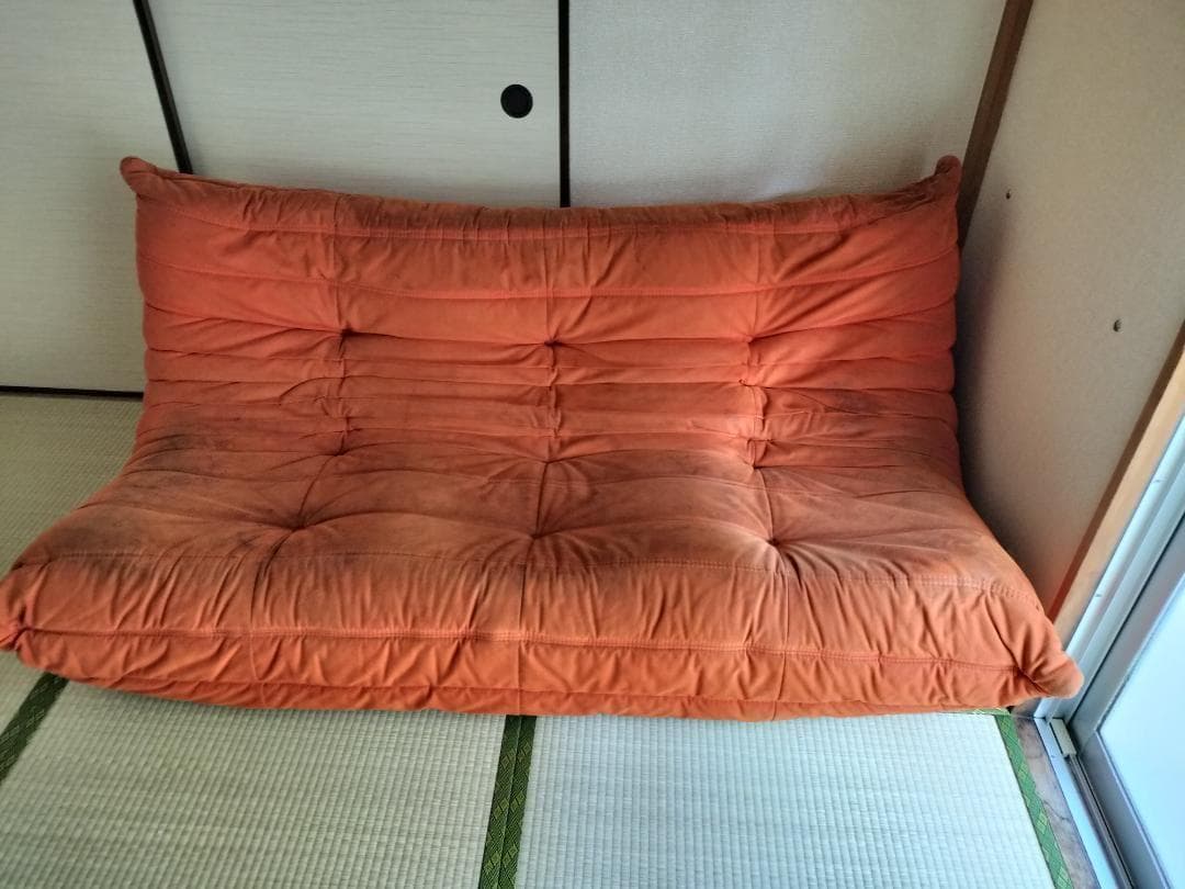中古ligne roset Togo リーンロゼトーゴRl-691 3Pオレンジ