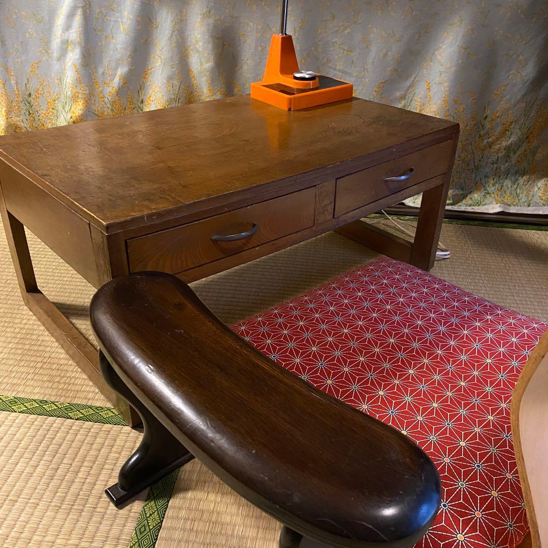 文机 肘掛け/脇息 和座椅子 3点セット