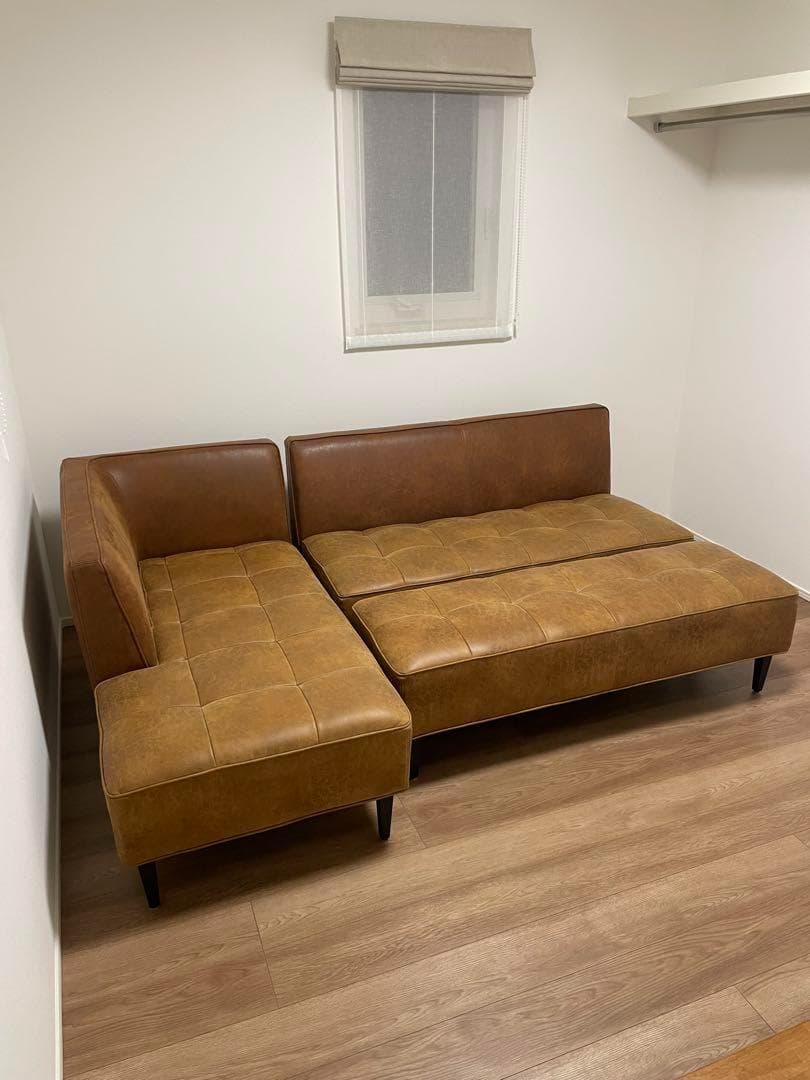 【PM02:51】（1/2）トリムソファ（ブラウン）右カウチ