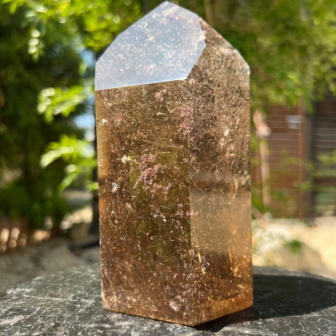 新春特別限定特価‼️☆極大サイズ☆極品美宝☆ゴールドタイチンルチル 六角柱 天然石