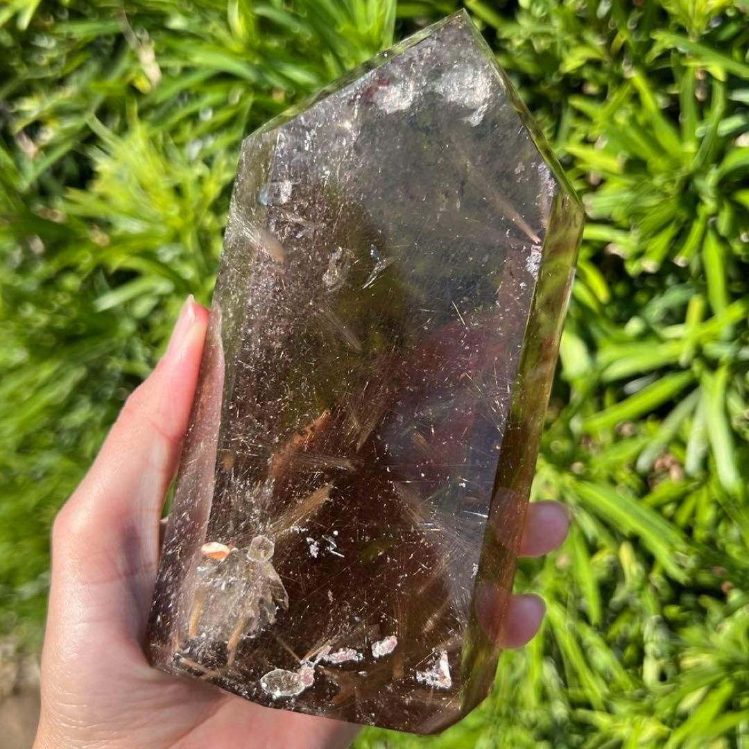 新春特別限定特価‼️☆極大サイズ☆極品美宝☆ゴールドタイチンルチル 六角柱 天然石