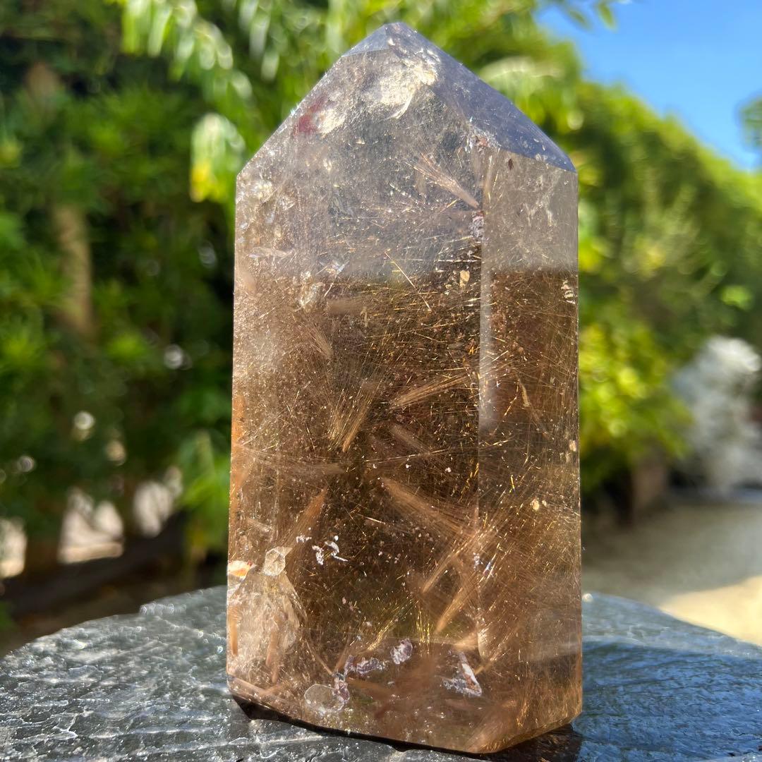 新春特別限定特価‼️☆極大サイズ☆極品美宝☆ゴールドタイチンルチル 六角柱 天然石