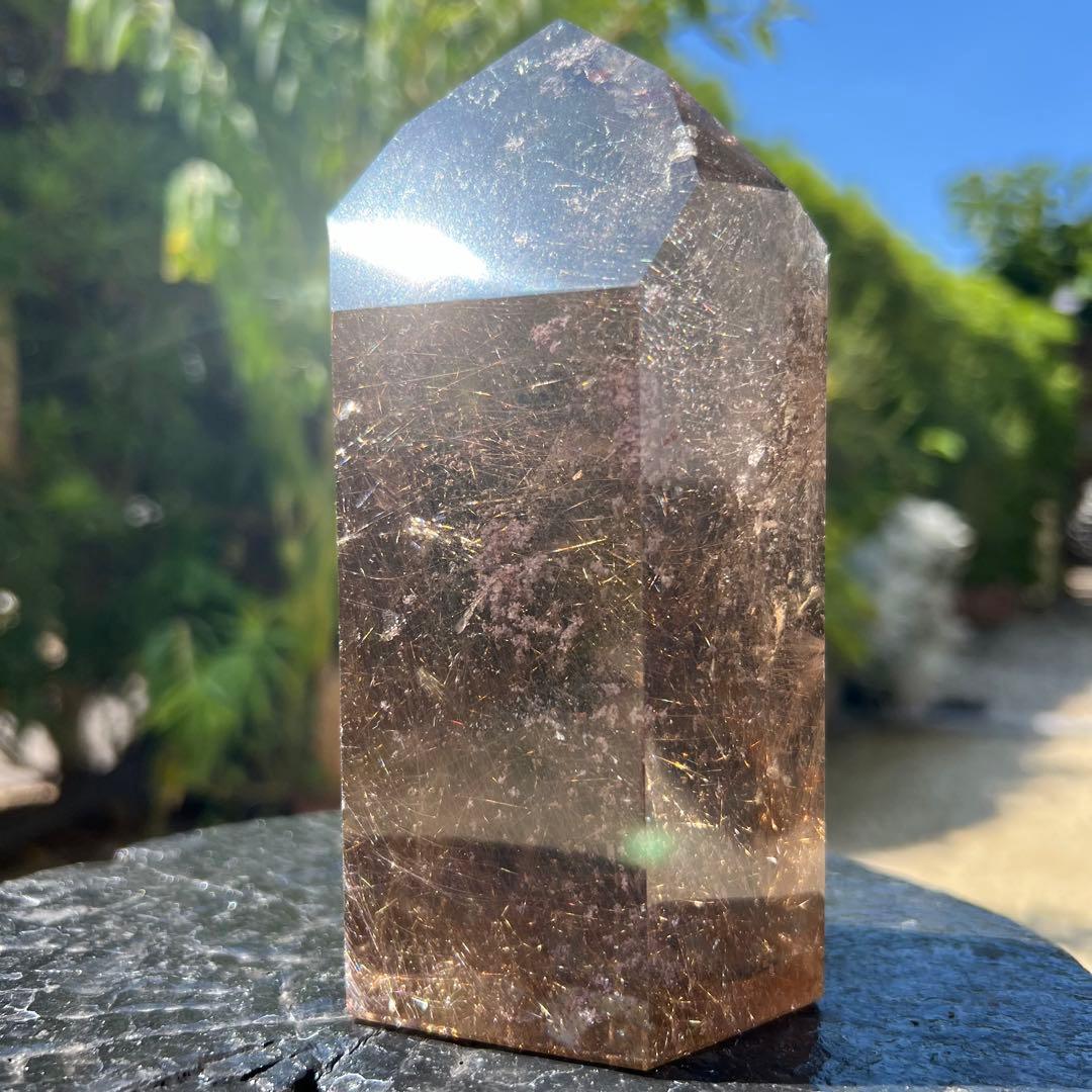 新春特別限定特価‼️☆極大サイズ☆極品美宝☆ゴールドタイチンルチル 六角柱 天然石