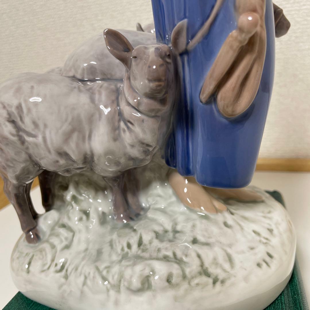 ＊女性と３頭の羊＊高さ２７cm・Ｂ＆Ｇ． ・希少・