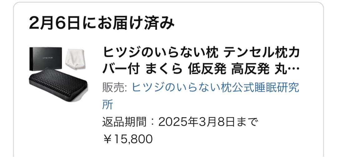 ヒツジのいらない枕 テンセル枕カバー付 至極
