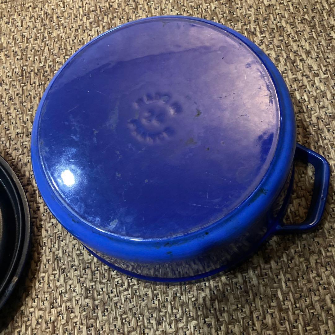 STAUB 鋳鉄 2000年代ヴィンテージ両手鍋 ロイヤルブルー限定色24cm