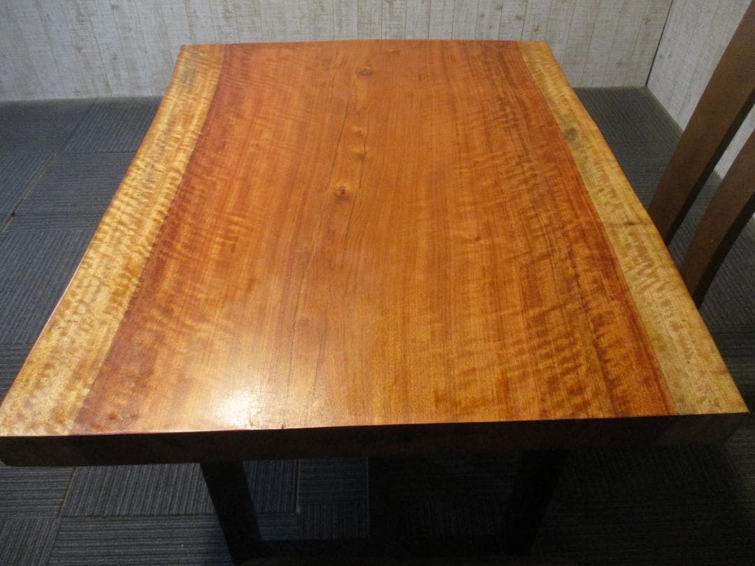 ＃1581■　ブビンガ　一枚板　テーブル　ローテーブル　ダイニング　座卓　デスク