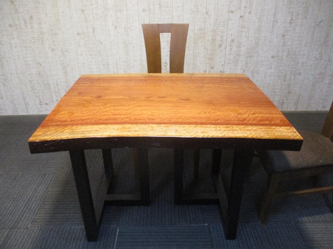 ＃1581■　ブビンガ　一枚板　テーブル　ローテーブル　ダイニング　座卓　デスク
