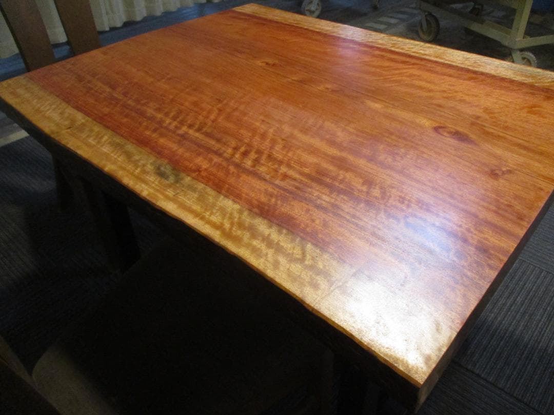 ＃1581■　ブビンガ　一枚板　テーブル　ローテーブル　ダイニング　座卓　デスク