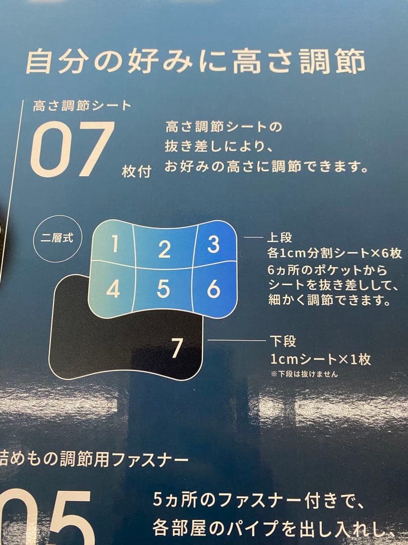 西川　ドクタースリープまくら・自分の好みに高さ調節OK・洗濯OK・詰めものパイプ