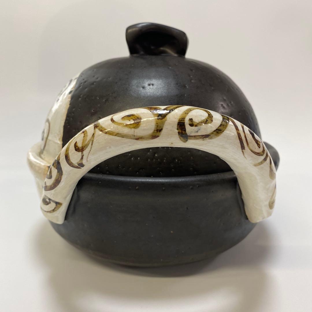 温たなべ　からくさ　唐草　8号　L 1点　4合　丸志げ陶器　焼き芋石付き　中古