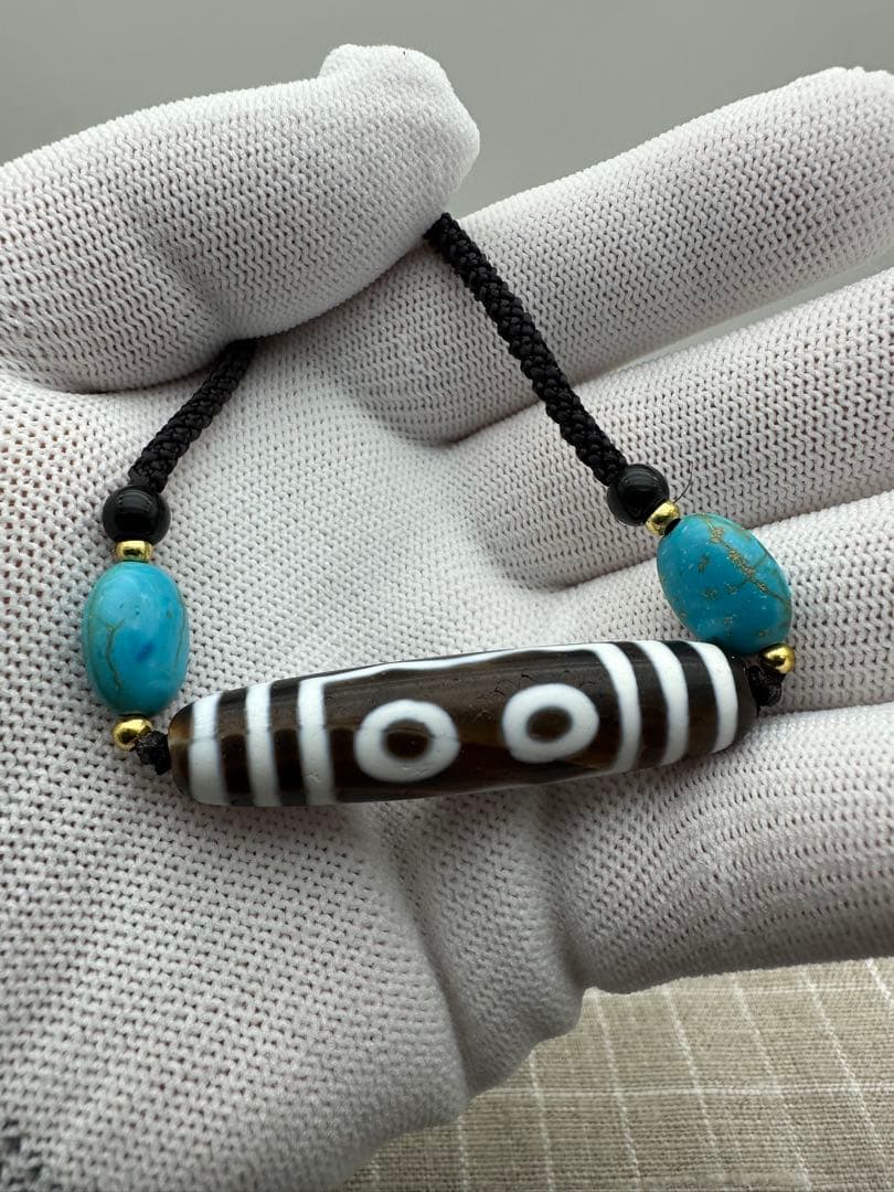 ☆天然石☆ 蔵伝 チベット 五眼天珠 古美術品 古董品 旧家蔵出 稀少珍品