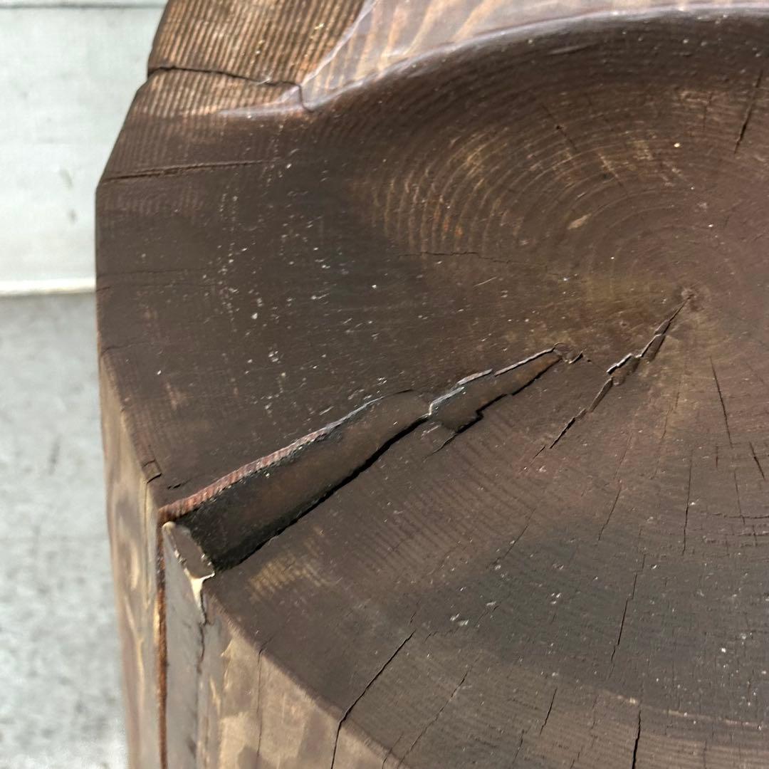 無垢丸太 削出しチェア｜プリミティブデザイン 民芸家具｜木製スツール 約20kg