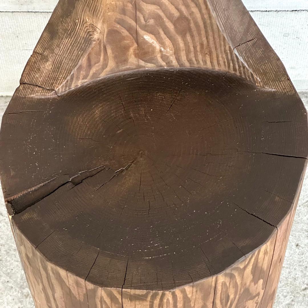 無垢丸太 削出しチェア｜プリミティブデザイン 民芸家具｜木製スツール 約20kg