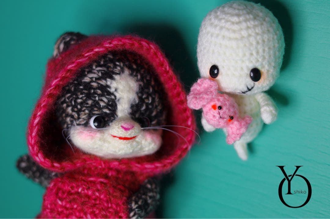 ゆい様 ハロウィン限定 ハチワレ キジトラ 猫 おばけ ゴースト あみぐるみ