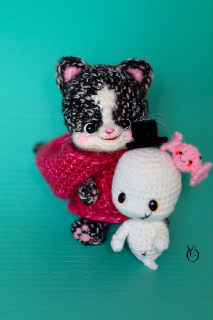 ゆい様 ハロウィン限定 ハチワレ キジトラ 猫 おばけ ゴースト あみぐるみ