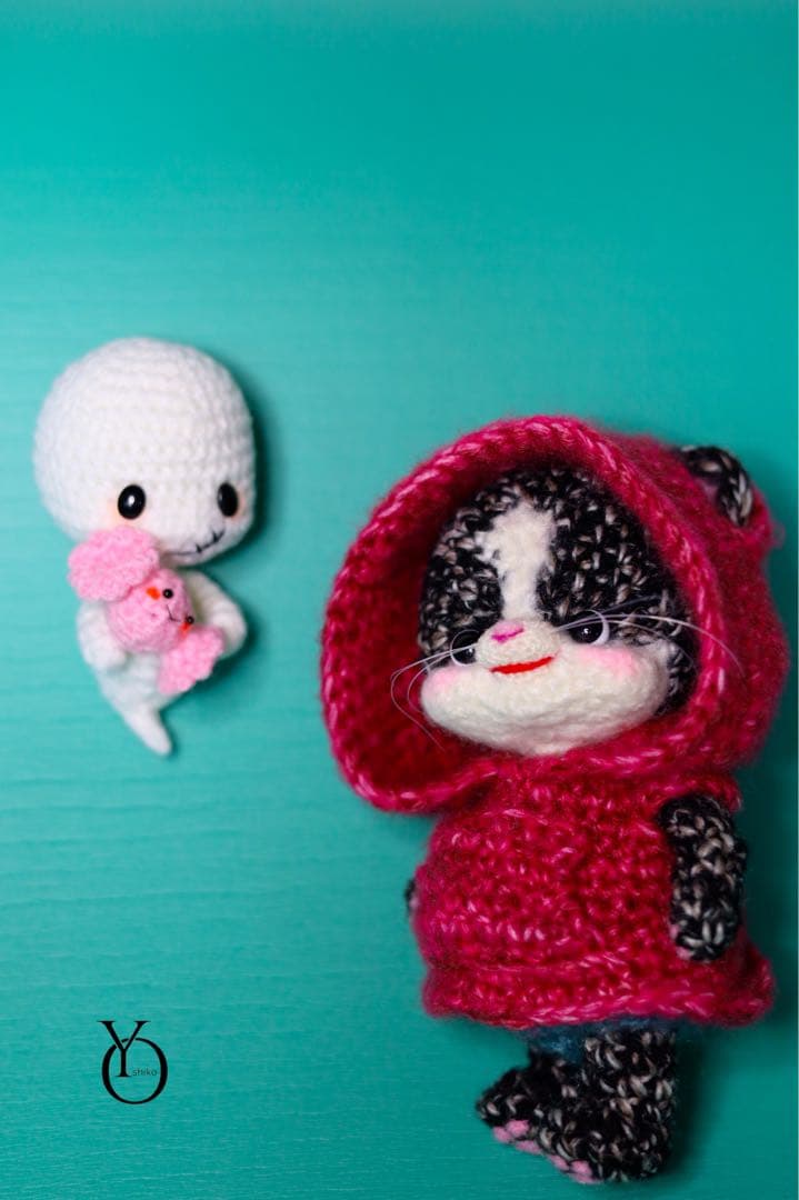 ゆい様 ハロウィン限定 ハチワレ キジトラ 猫 おばけ ゴースト あみぐるみ