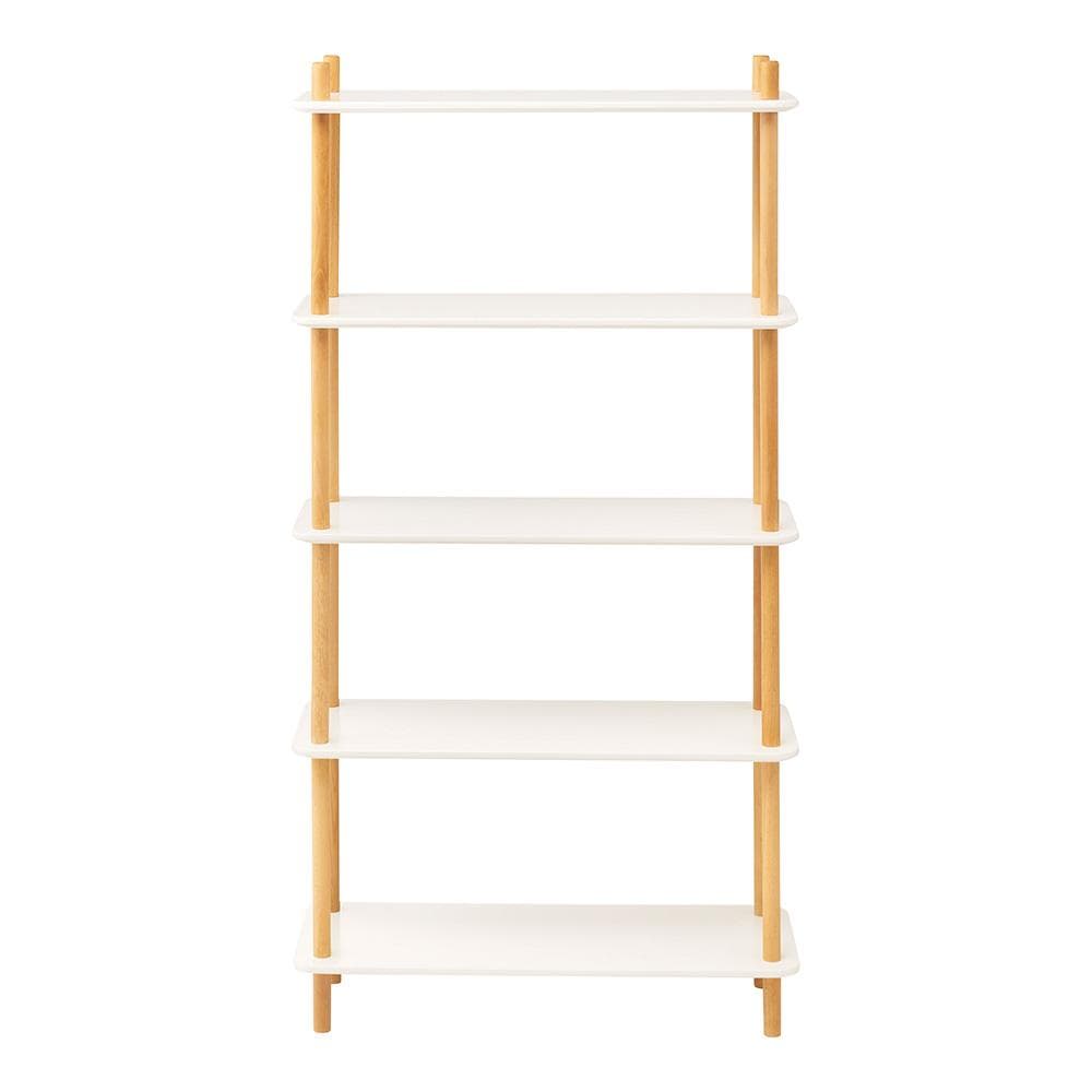 新品 送料込み スリムラック 5段 棚 天然木 80×153.5cm