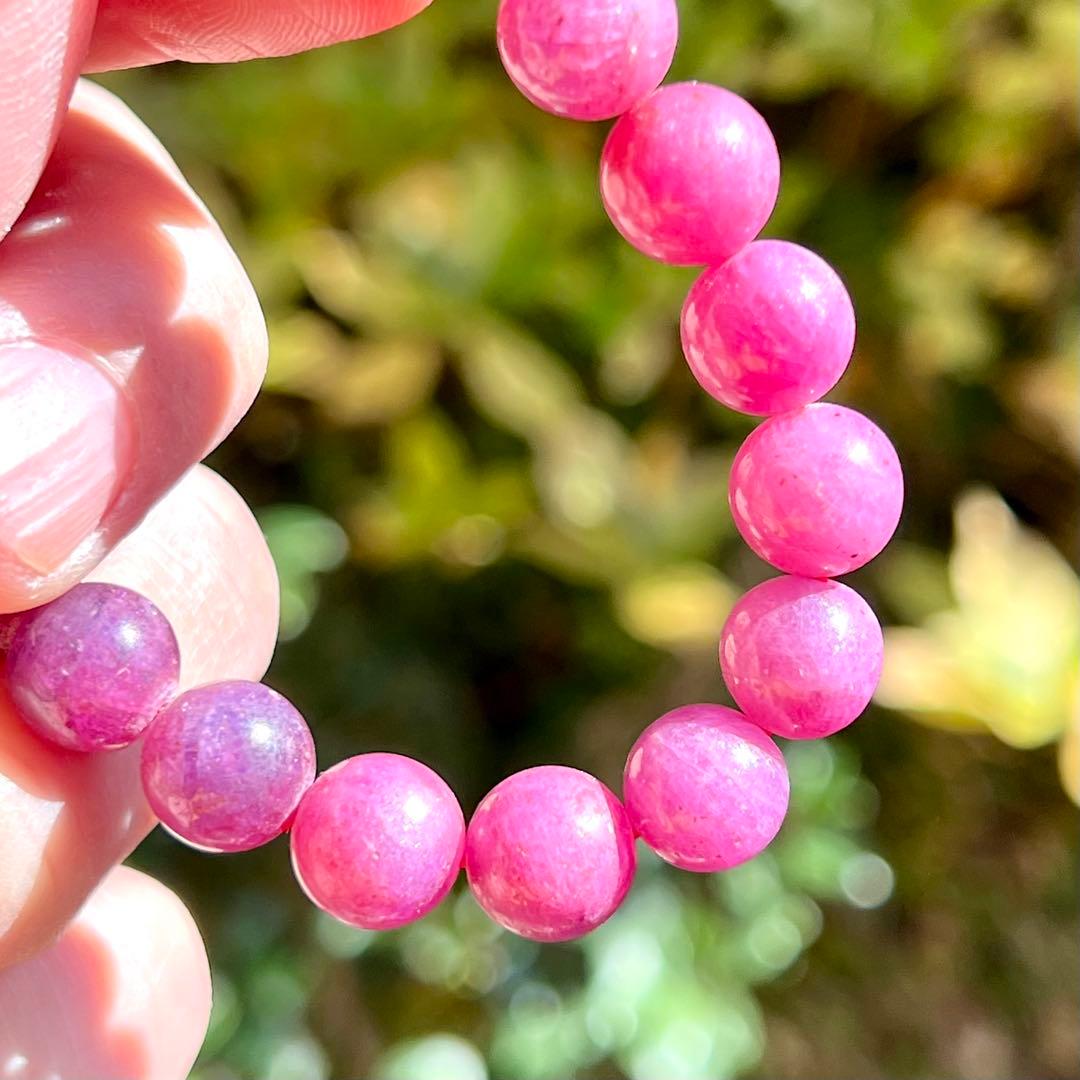 非加熱　高品質　ルビーブレスレット　コランダム　パワーストーン 2-14