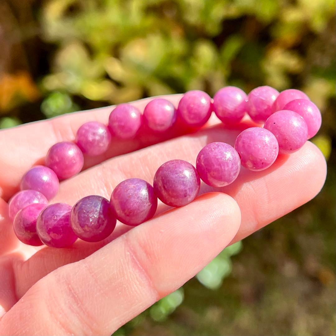 非加熱　高品質　ルビーブレスレット　コランダム　パワーストーン 2-14