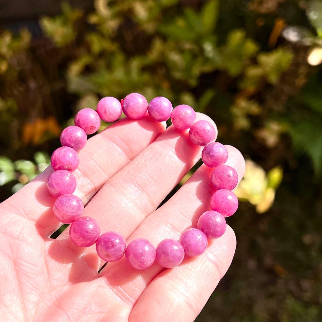 非加熱　高品質　ルビーブレスレット　コランダム　パワーストーン 2-14