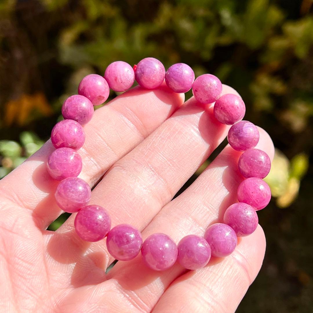 非加熱　高品質　ルビーブレスレット　コランダム　パワーストーン 2-14