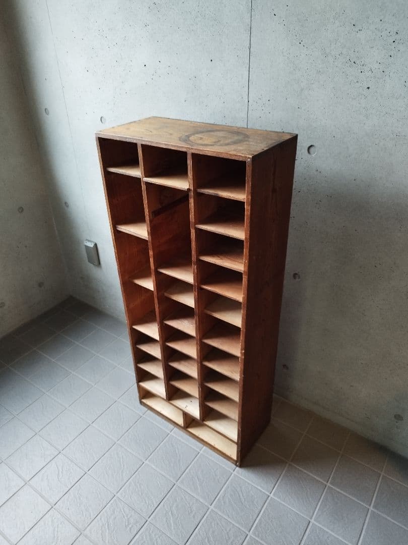 アンティーク　升目　棚　昭和　レトロ