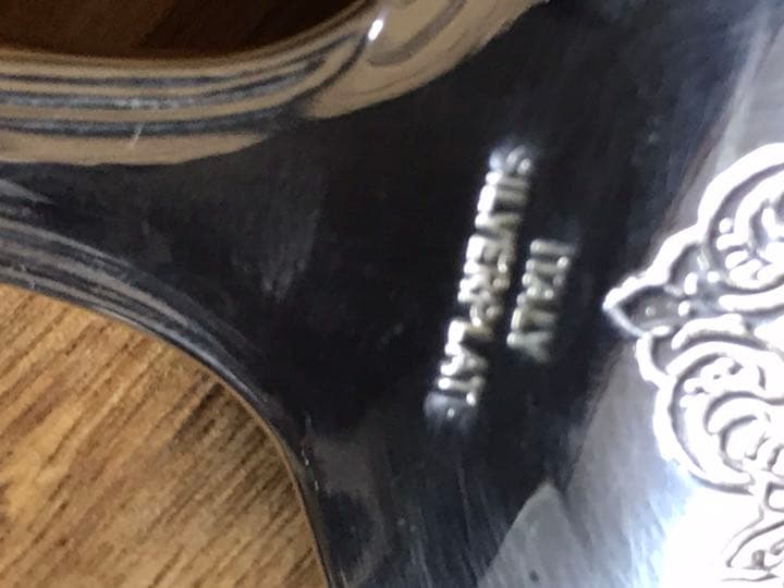 メディチ家にある様な豪奢なイタリア製アンティーク銀器ケーキナイフサーバー29cm