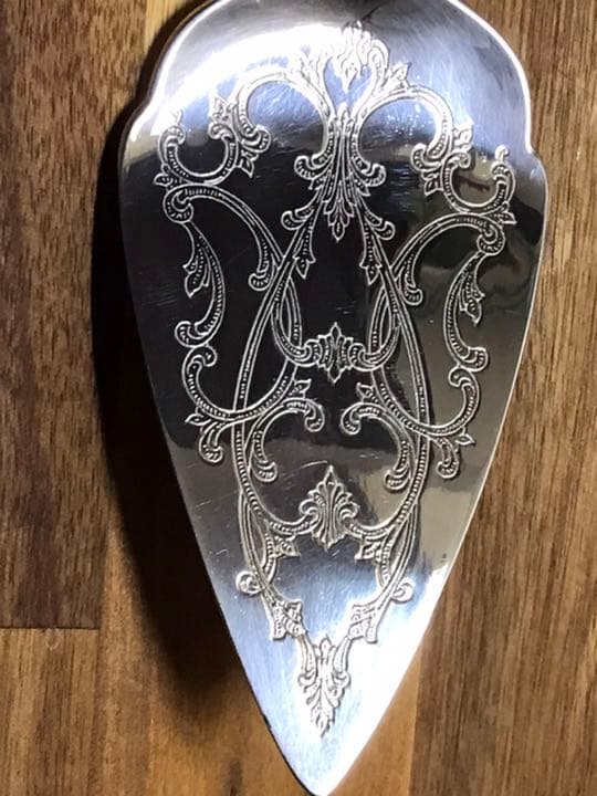 メディチ家にある様な豪奢なイタリア製アンティーク銀器ケーキナイフサーバー29cm