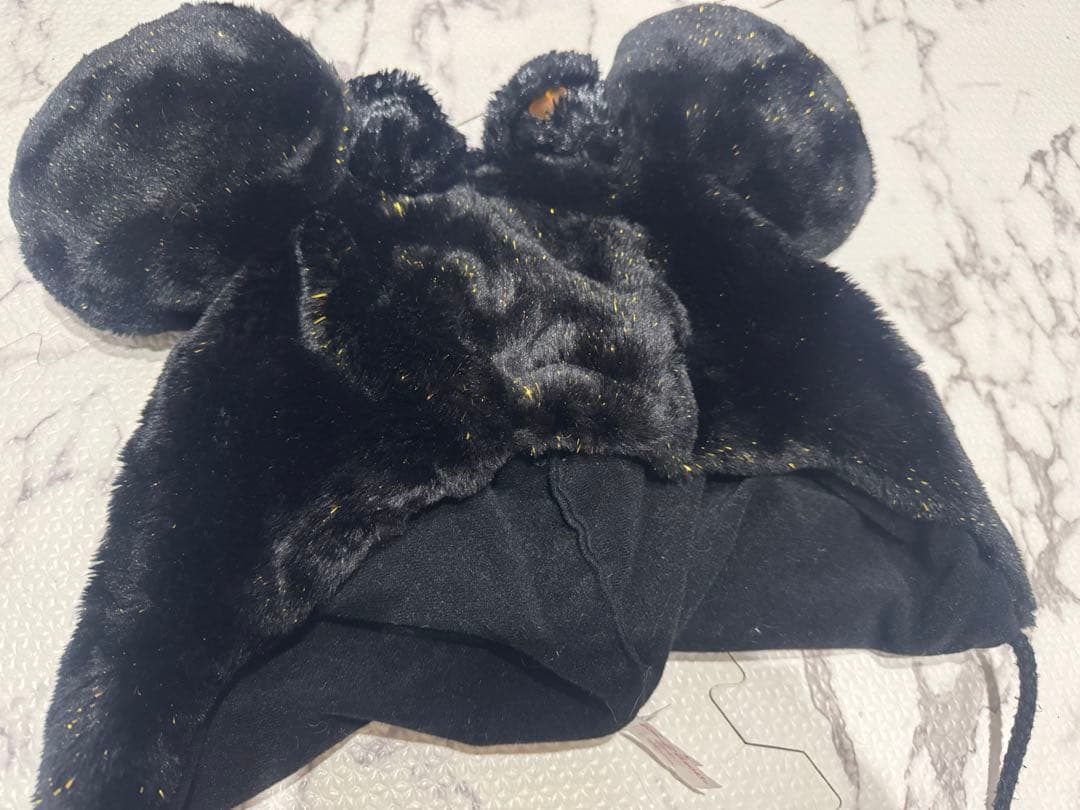 ディズニー ミニー ファンキャップ 黒×金ラメ ハート 帽子 - メルカリ