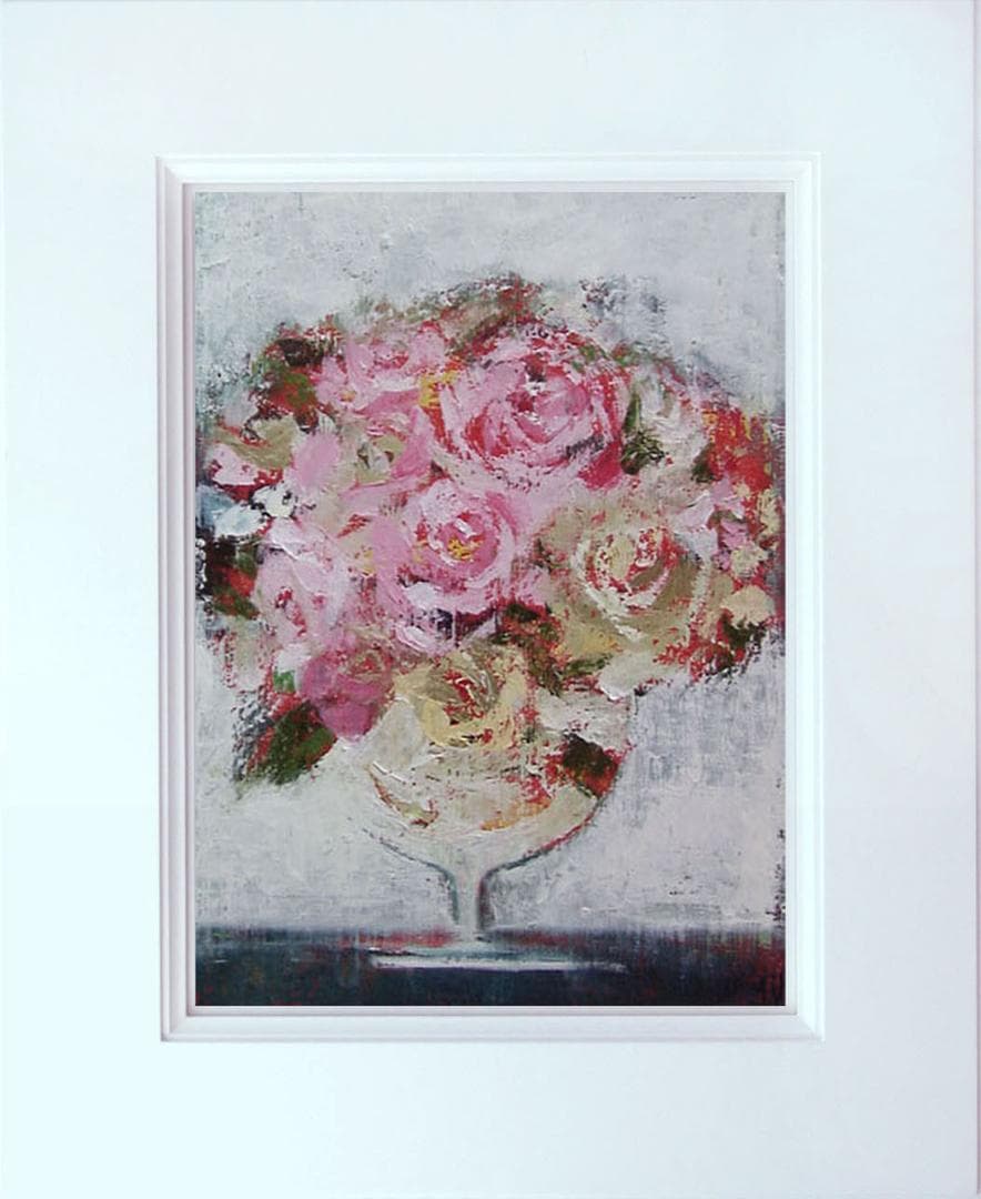 油絵 菅家令子 絵 絵画 インテリア uF6-113102 花 ばら