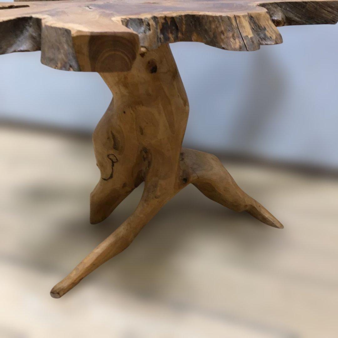 送料無料 天然木 一枚板 ローテーブル サイドテーブル 無垢材 ②　250809