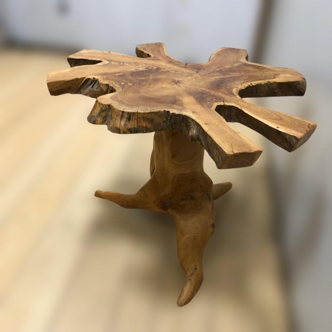 送料無料 天然木 一枚板 ローテーブル サイドテーブル 無垢材 ②　250809