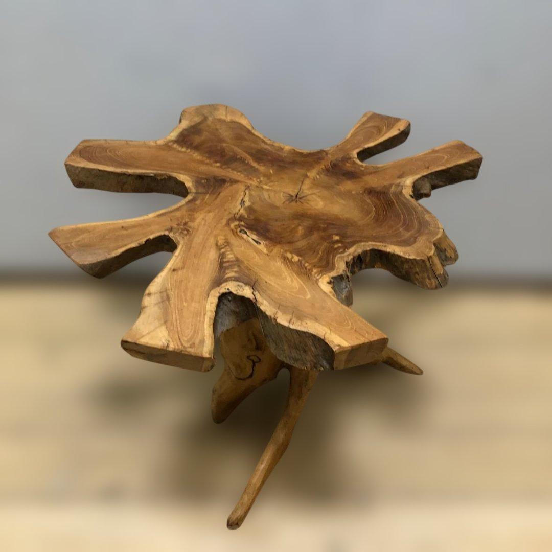 送料無料 天然木 一枚板 ローテーブル サイドテーブル 無垢材 ②　250809