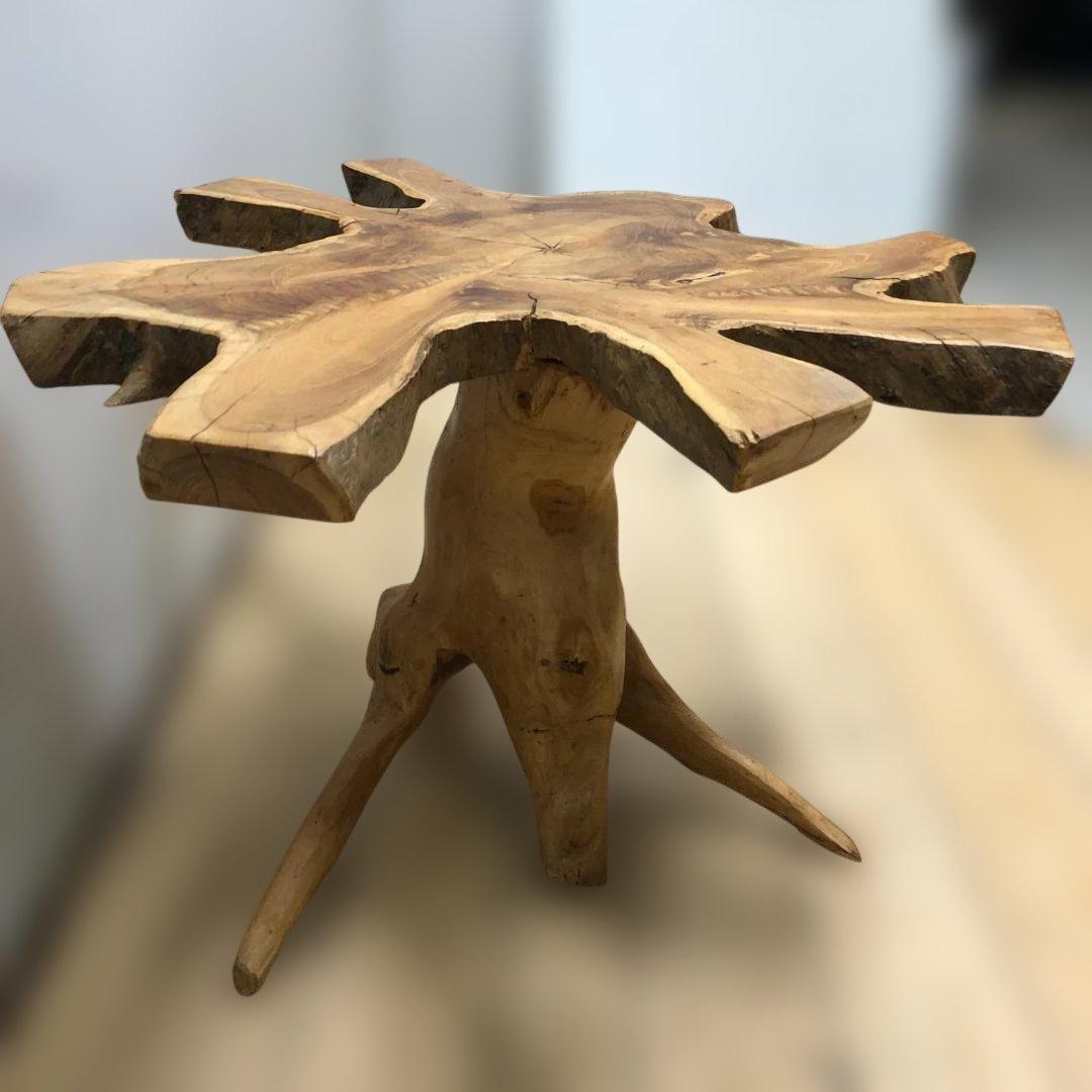 送料無料 天然木 一枚板 ローテーブル サイドテーブル 無垢材 ②　250809