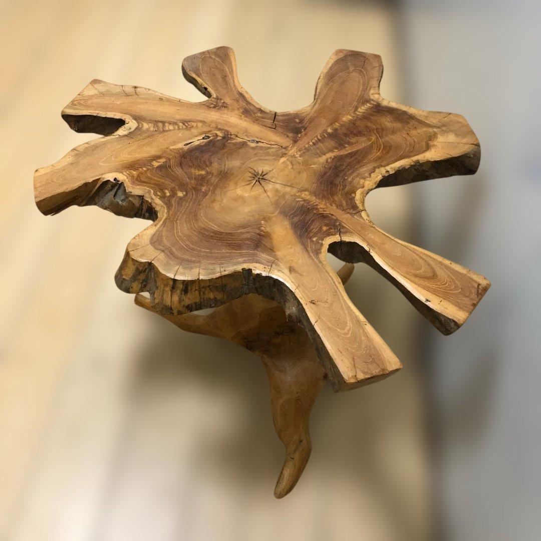 送料無料 天然木 一枚板 ローテーブル サイドテーブル 無垢材 ②　250809