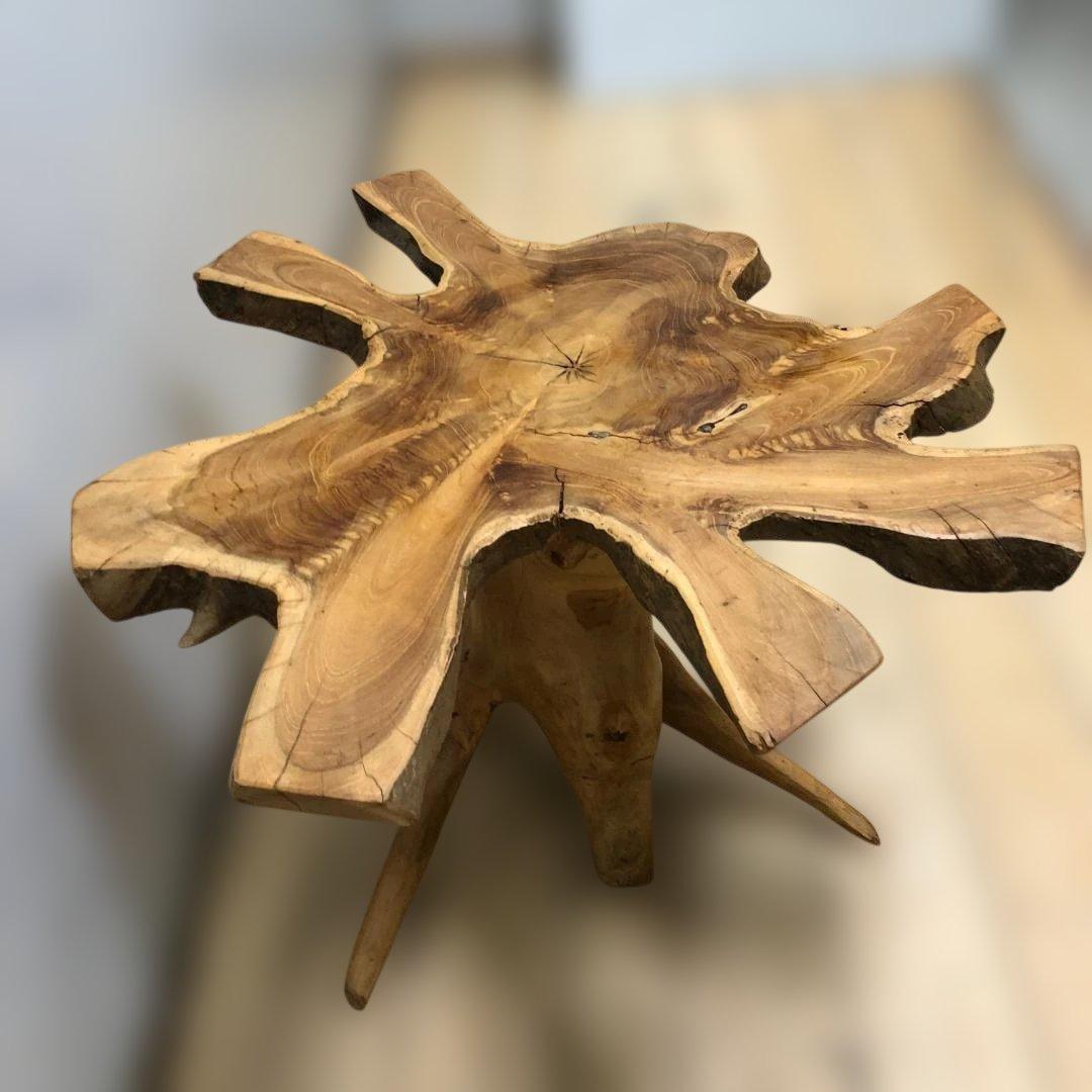 送料無料 天然木 一枚板 ローテーブル サイドテーブル 無垢材 ②　250809