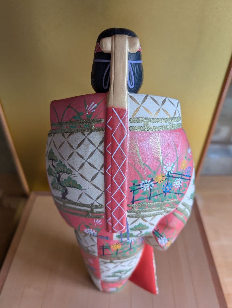 美品 【伝統工芸士 白石一敏作】博多人形『熊野 舞』 ガラスケース付き