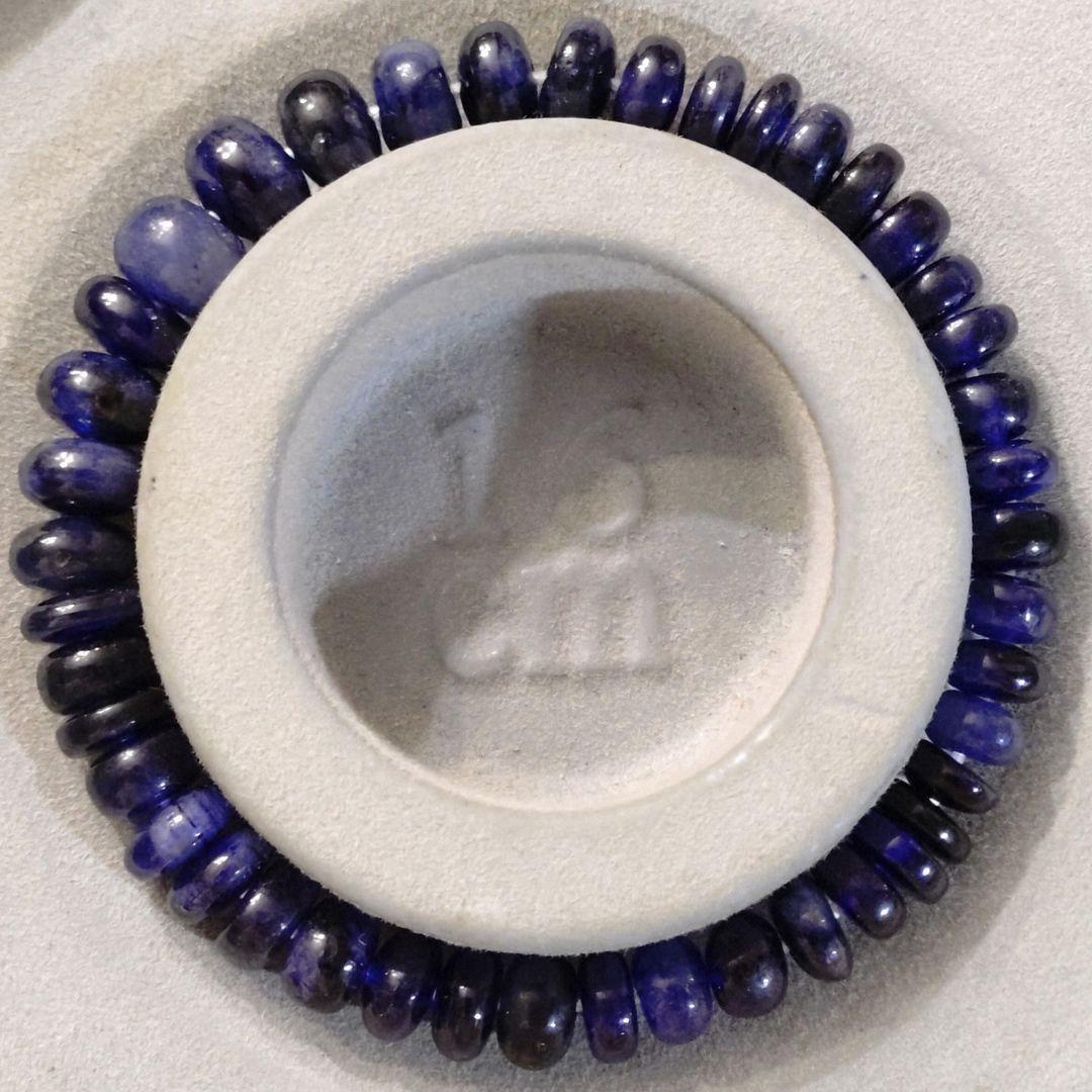 ★クリアブルーサファイア お手頃ボタンビーズ ブレスレットB(SA)