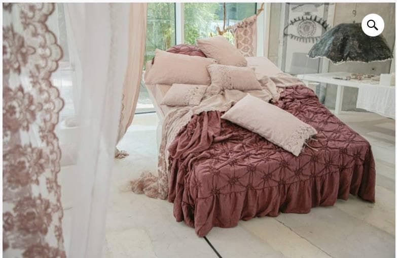 在庫処分 新品 arte pura イタリア製 リネン ベッドカバー 高級 お姫