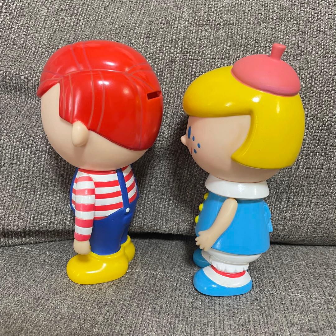little boy&girl 貯金箱 男の子と女の子　ソフビ　フィギュア
