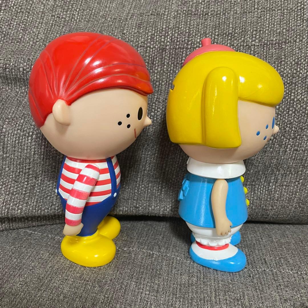 little boy&girl 貯金箱 男の子と女の子　ソフビ　フィギュア