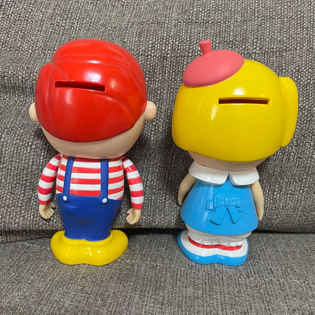 little boy&girl 貯金箱 男の子と女の子　ソフビ　フィギュア