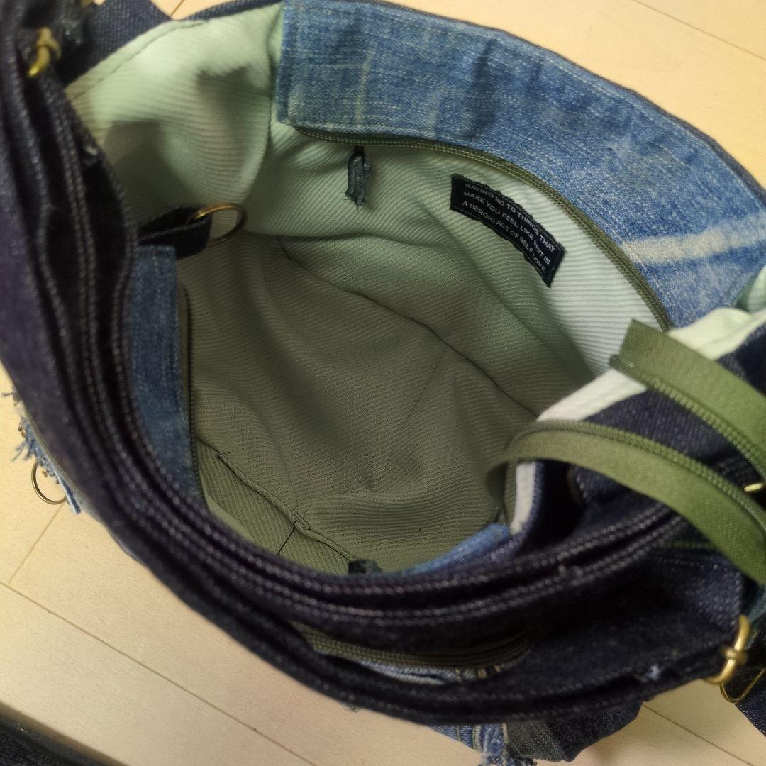 デニムリメイクバッグ　4way 　リメイクデニム　リュック　トート　ショルダー