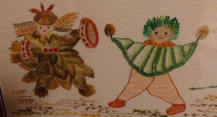 刺繍作品　額付き