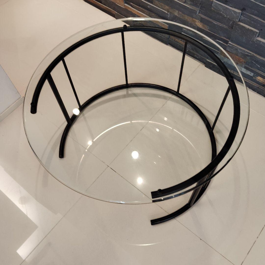 【美品】HUKLA フクラ ガラステーブル 70cm TMRB ブラックフレーム
