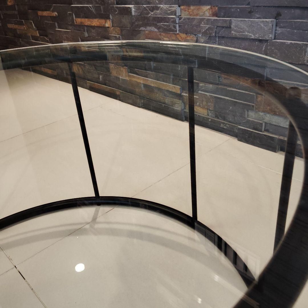 【美品】HUKLA フクラ ガラステーブル 70cm TMRB ブラックフレーム