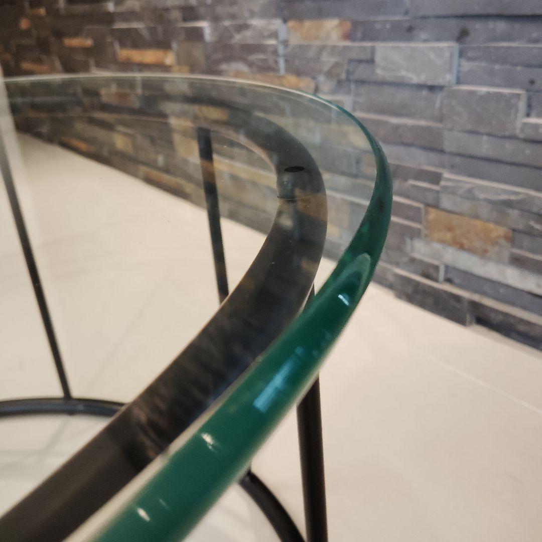 【美品】HUKLA フクラ ガラステーブル 70cm TMRB ブラックフレーム